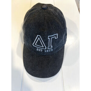 Delta Gamma Sorority Sorority EST 1873 Embroidered‎ Baseball Cap Hat Black Mens
